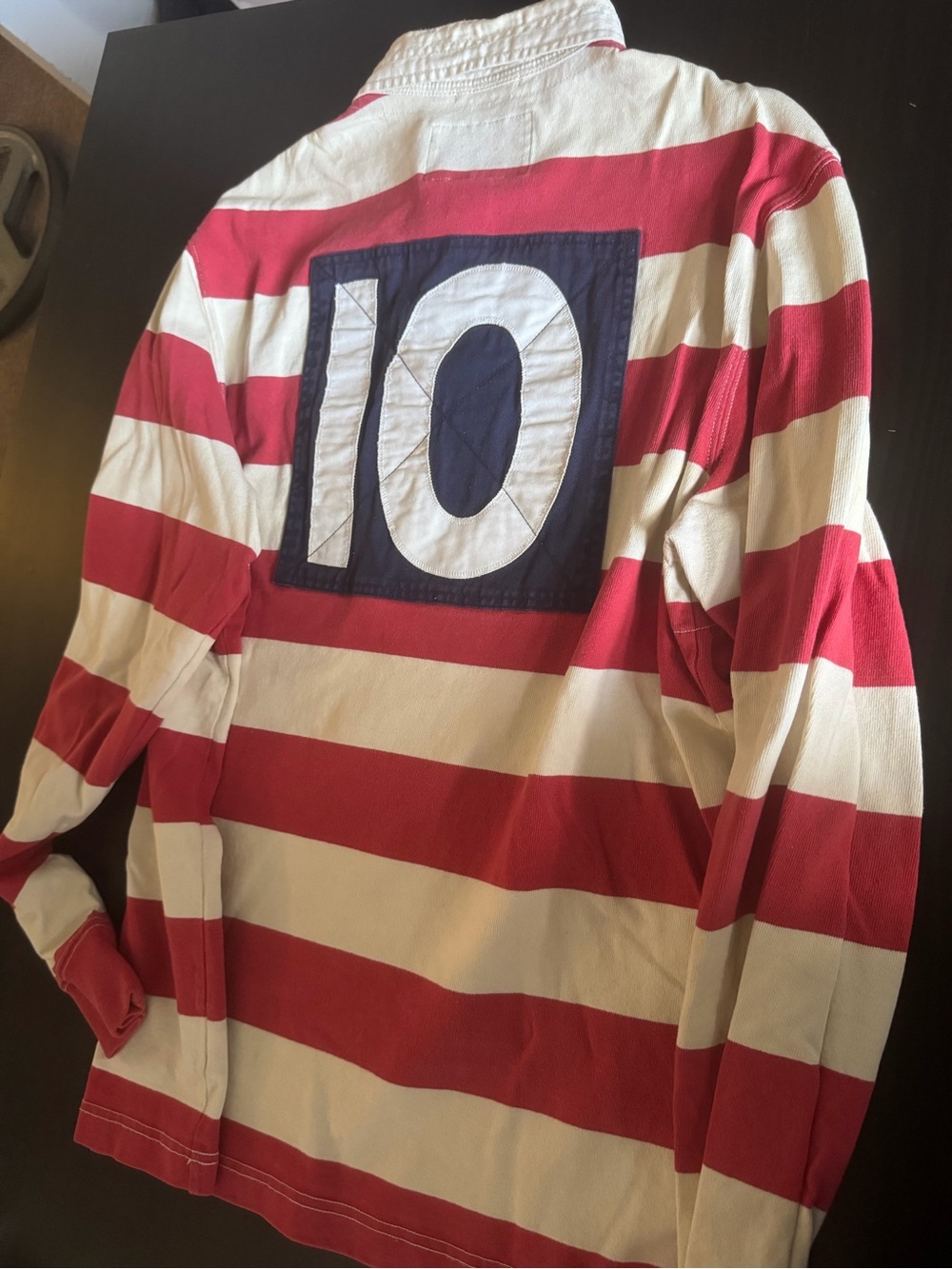 Polo by Ralph Lauren Red and White Striped Rugby Polo - Picture 2 of 2